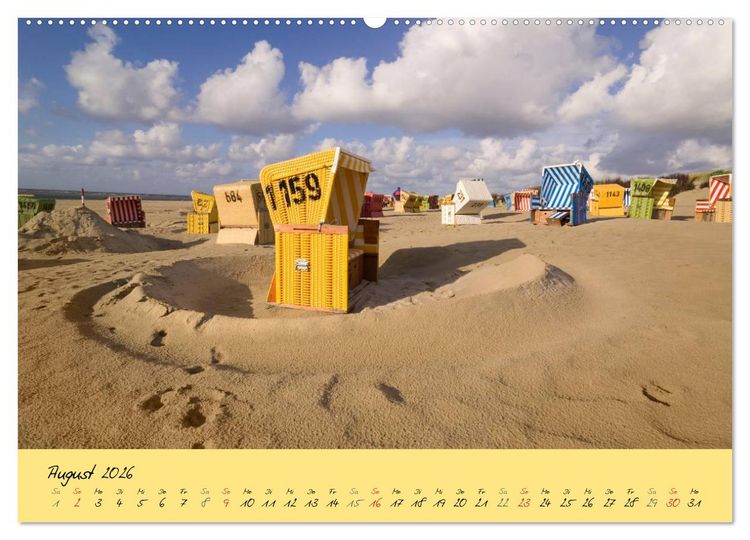 Produktbild: Nordsee &ndash; D&uuml;nen, Sand, Wasser und Wolken (Wandkalender 2026 DIN A2 quer), CALVENDO Monatskalender