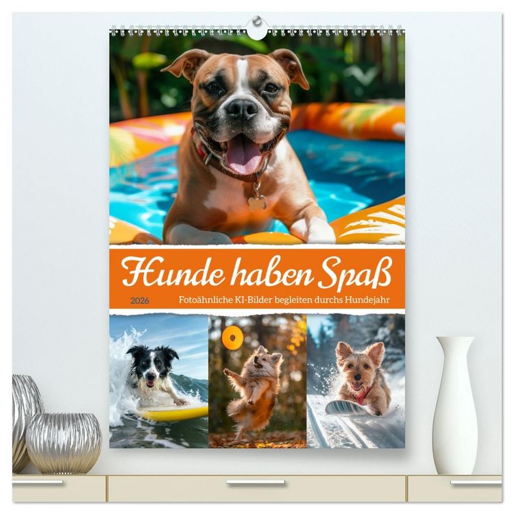 Produktbild: Hunde haben Spa&szlig; (hochwertiger Premium Wandkalender 2026 DIN A2 hoch), Kunstdruck in Hochglanz
