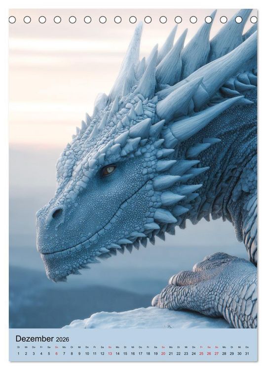 Produktbild: Drachen Kalender - ein Jahr mit mystischen Fabelwesen (Tischkalender 2026 DIN A5 hoch), CALVENDO Monatskalender