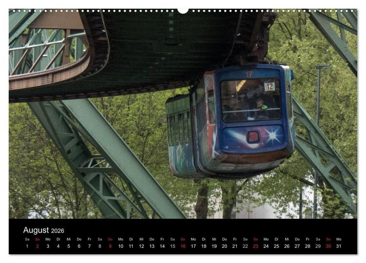 Produktbild: Die Wuppertaler Schwebebahn (hochwertiger Premium Wandkalender 2026 DIN A2 quer), Kunstdruck in Hochglanz
