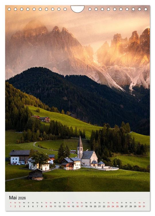 Produktbild: Die Dolomiten - Berge, die begeistern (Wandkalender 2026 DIN A4 hoch), CALVENDO Monatskalender