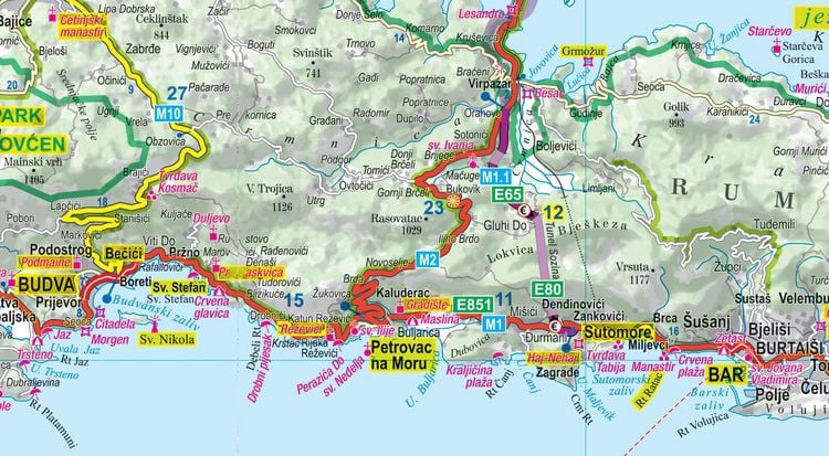 Produktbild: MoTourMaps Montenegro Auto- und Motorradkarte 1:275.000