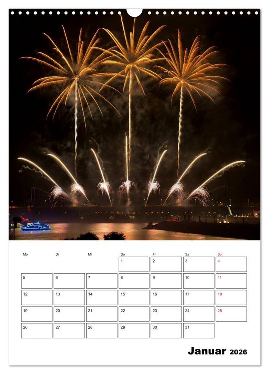 Produktbild: Feuerwerke Terminplaner (Wandkalender 2026 DIN A3 hoch), CALVENDO Monatskalender