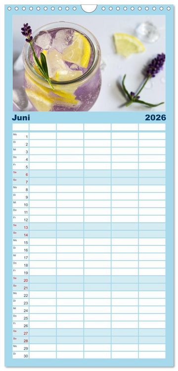 Produktbild: Familienplaner 2026 - Frisches Aromawasser mit 5 Spalten (Wandkalender, 21 x 45 cm) CALVENDO