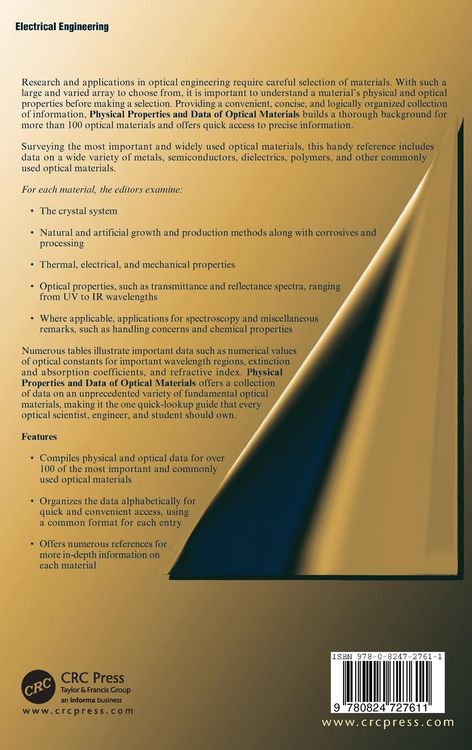 Produktbild: Physical Properties and Data of Optical Materials