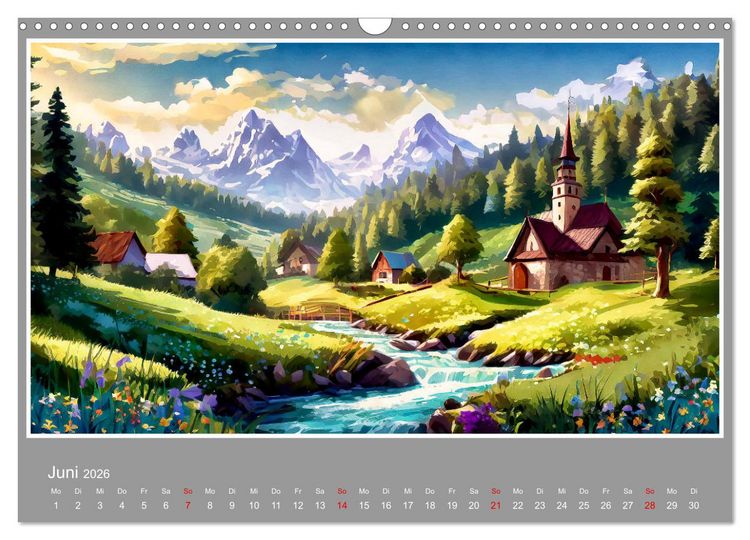 Produktbild: Landschaften im Jahreskreis (Wandkalender 2026 DIN A3 quer), CALVENDO Monatskalender