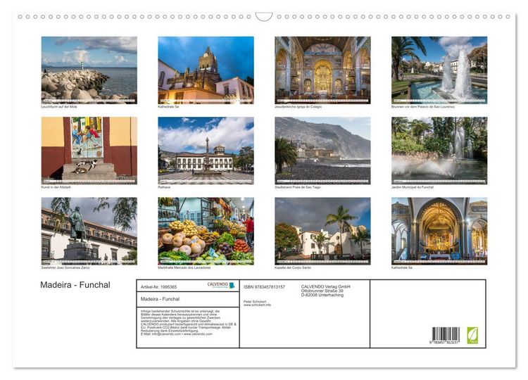 Produktbild: Madeira - Funchal (Wandkalender 2026 DIN A2 quer), CALVENDO Monatskalender