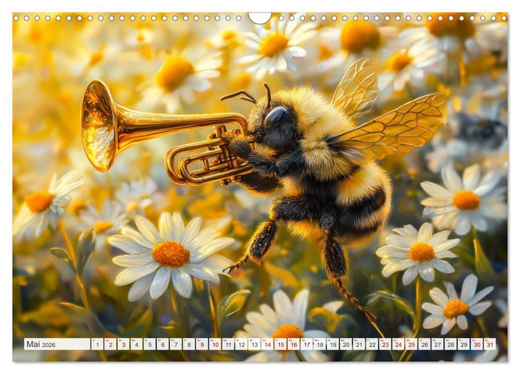 Produktbild: Konzert der Natur - Insekten spielen Musikinstrumente (Wandkalender 2026 DIN A3 quer), CALVENDO Monatskalender