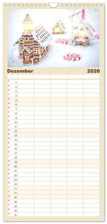 Produktbild: Familienplaner 2026 - Zartes Landhausflair. Erholung und Entspannung f&uuml;r die Seele mit 5 Spalten (Wandkalender, 21 x 45 cm) CALVENDO
