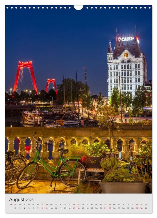 Produktbild: ROTTERDAM Impressionen bei Tag und Nacht (Wandkalender 2026 DIN A3 hoch), CALVENDO Monatskalender