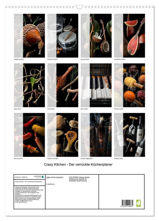 Produktbild: Crazy Kitchen - Der verr&uuml;ckte K&uuml;chenplaner (Wandkalender 2026 DIN A2 hoch), CALVENDO Monatskalender