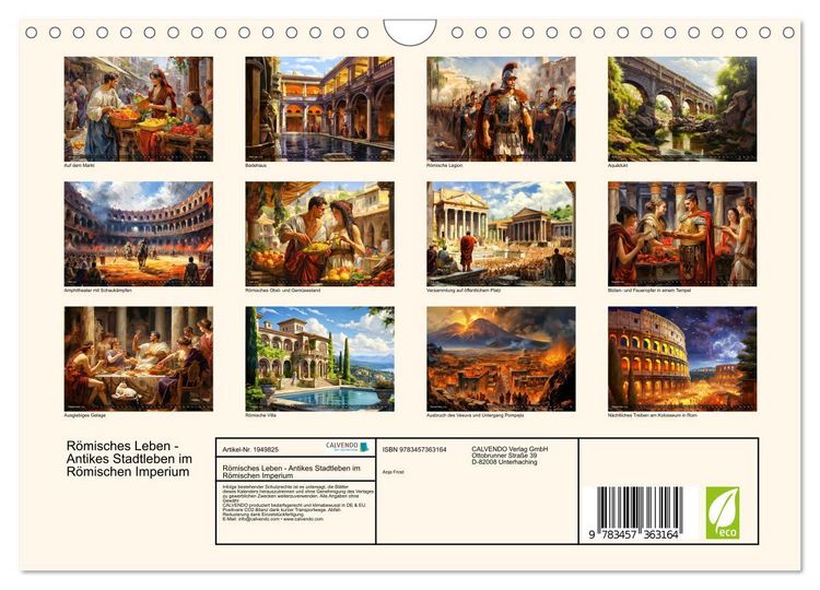 Produktbild: R&ouml;misches Leben - Antikes Stadtleben im R&ouml;mischen Imperium (Wandkalender 2026 DIN A4 quer), CALVENDO Monatskalender