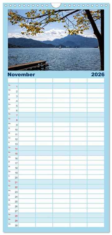 Produktbild: Familienplaner 2026 - Salzkammergut - Die sch&ouml;nsten Seen Ober&ouml;sterreichs mit 5 Spalten (Wandkalender, 21 x 45 cm) CALVENDO