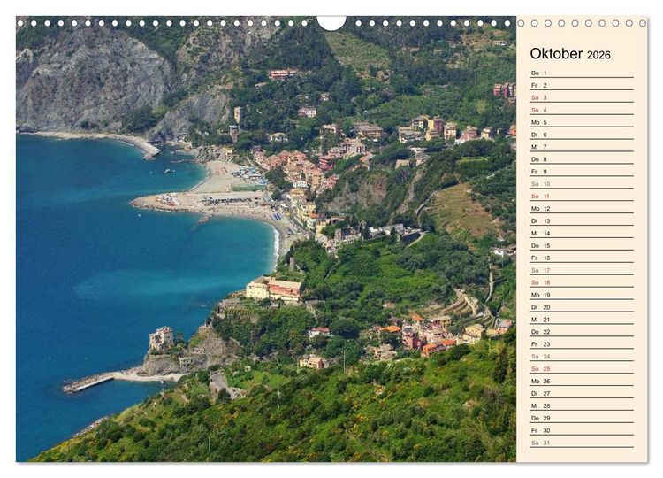 Produktbild: Cinque Terre - Malerische, vertr&auml;umte D&ouml;rfer an der ligurischen K&uuml;ste (Wandkalender 2026 DIN A3 quer), CALVENDO Monatskalender