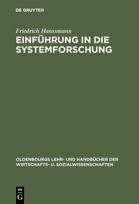 Produktbild: Einf&uuml;hrung in die Systemforschung