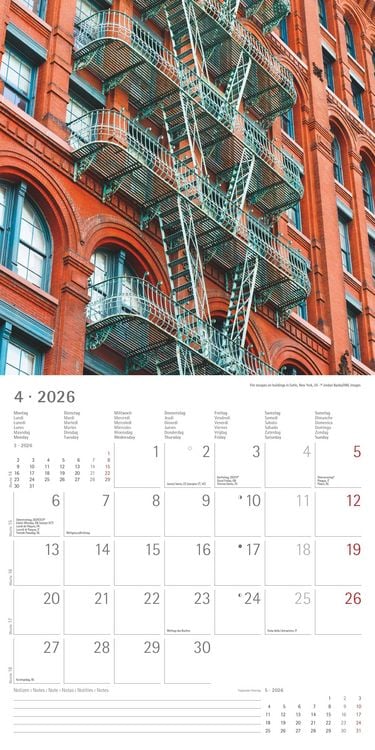 Produktbild: New York 2026 - Broschürenkalender 30x30 cm (30x60 geöffnet) - Kalender mit Platz für Notizen - Bildkalender - Wandplaner - Wandkalender