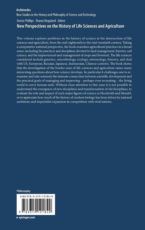 Produktbild: New Perspectives on the History of Life Sciences and Agriculture