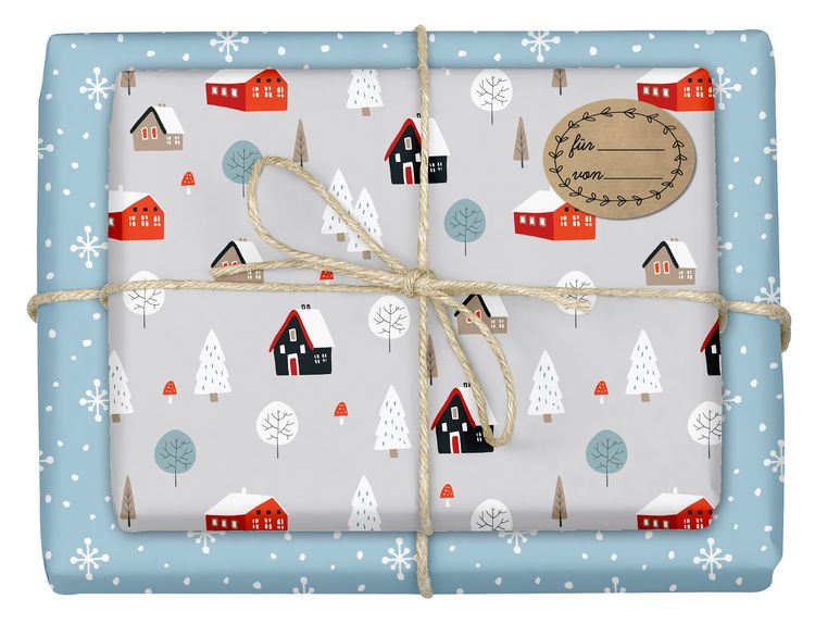 Produktbild: Geschenkpapier Set Weihnachten: Skandinavische Winterlandschaft