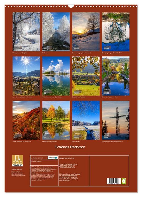 Produktbild: Sch&ouml;nes Radstadt (Wandkalender 2026 DIN A2 hoch), CALVENDO Monatskalender