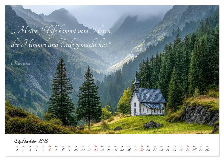 Produktbild: Christlicher Kalender mit Bibelzitaten und spirituellen Bildern (Tischkalender 2026 DIN A5 quer), CALVENDO Monatskalender