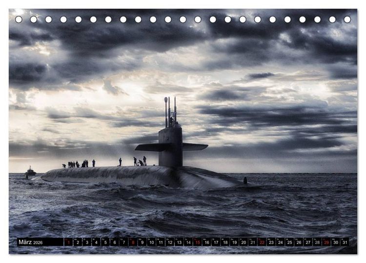 Produktbild: U-Boote - Milit&auml;rische Unget&uuml;me (Tischkalender 2026 DIN A5 quer), CALVENDO Monatskalender