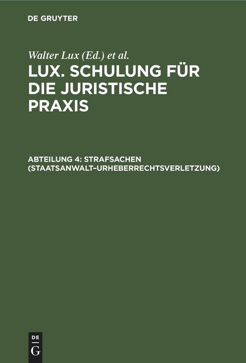 Produktbild: Strafsachen (Staatsanwalt-Urheberrechtsverletzung)