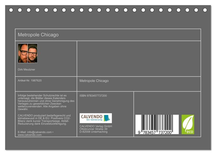 Produktbild: Metropole Chicago (Tischkalender 2026 DIN A5 quer), CALVENDO Monatskalender