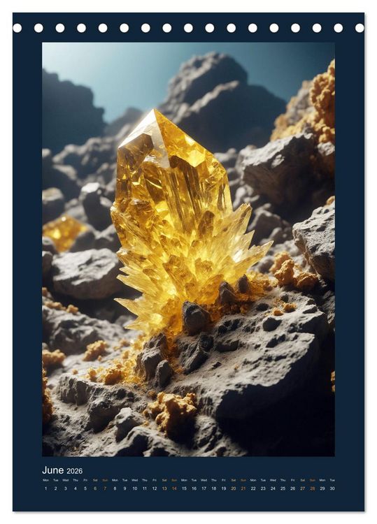 Produktbild: Fantastic Minerals - Mysterious Treasures (Desk Calendar 2026 DIN A5 portrait), CALVENDO 12 Month DeskCalendar