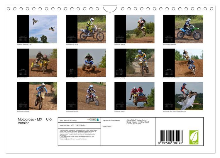 Produktbild: Motocross - MX UK-Version (Wall Calendar 2026 DIN A4 landscape), CALVENDO 12 Month Wall Calendar