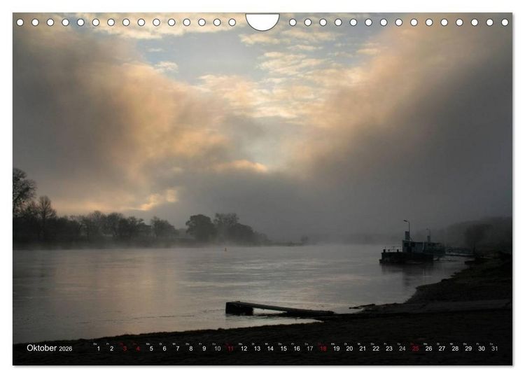 Produktbild: Die Elbe in Dresden-Laubegast (Wandkalender 2026 DIN A4 quer), CALVENDO Monatskalender