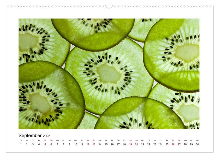 Produktbild: Frisches Obst - Mit leckeren Fr&uuml;chten und Vitaminen gesund durchs Jahr! (hochwertiger Premium Wandkalender 2026 DIN A2 quer), Kunstdruck in Hochglanz