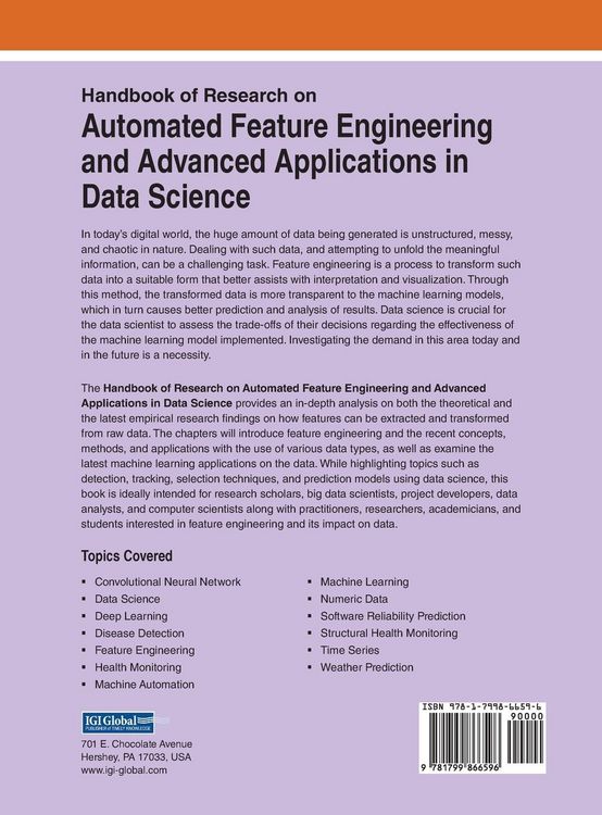 Produktbild: Handbook of Research on Automated Feature Engineering and Advanced Applications in Data Science