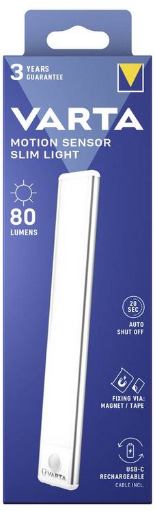 Produktbild: Varta 17624101111 Motion Sensor Slim Light Rechargeable Box Mobile Kleinleuchte mit Bewegungsmelder Wei&szlig;