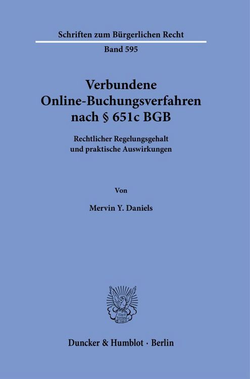 Produktbild: Verbundene Online-Buchungsverfahren nach &sect; 651c BGB