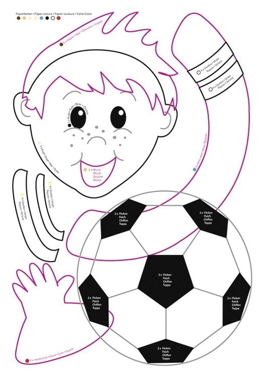 Produktbild: URSUS Laternenzeit Laternen-Bastelset rund Fu&szlig;baller
