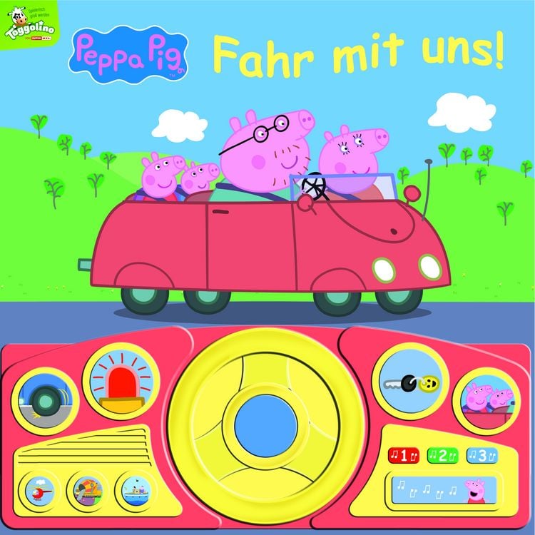 Produktbild: Peppa Pig - Fahr mit uns! - Pappbilderbuch mit beweglichem Lenkrad und 13 spannenden Ger&auml;uschen f&uuml;r Kinder ab 3 Jahren