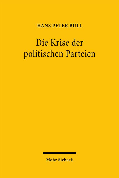 Produktbild: Die Krise der politischen Parteien