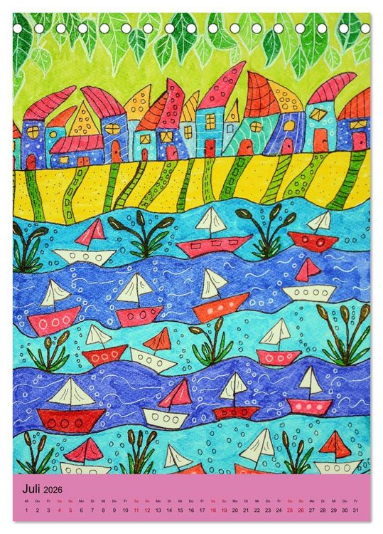 Produktbild: H&auml;user in Farbenpracht (Tischkalender 2026 DIN A5 hoch), CALVENDO Monatskalender