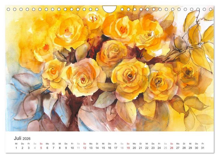 Produktbild: Bl&uuml;tenzauber - Aquarelle von ECKARD FUNCK (Wandkalender 2026 DIN A4 quer), CALVENDO Monatskalender