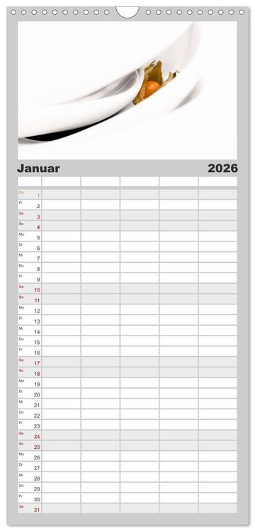 Produktbild: Familienplaner 2026 - my.LIFESTYLE - Leben in Wei&szlig; mit 5 Spalten (Wandkalender, 21 x 45 cm) CALVENDO