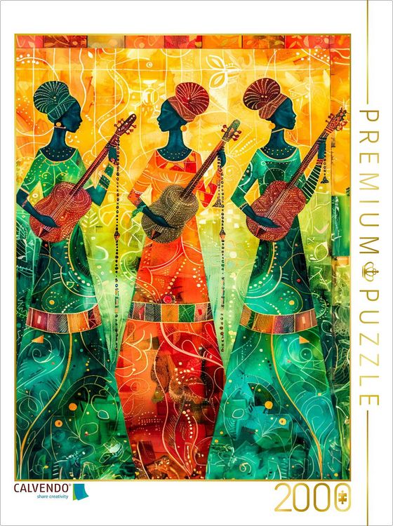 Produktbild: CALVENDO Puzzle Drei Musikantinnen in Afrika spielen Saiteninstrumente | 2000 Teile Lege-Gr&ouml;&szlig;e 90x67cm Foto-Puzzle f&uuml;r gl&uuml;ckliche Stunden
