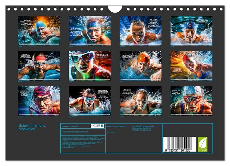 Produktbild: Schwimmen und Motivation (Wandkalender 2026 DIN A4 quer), CALVENDO Monatskalender