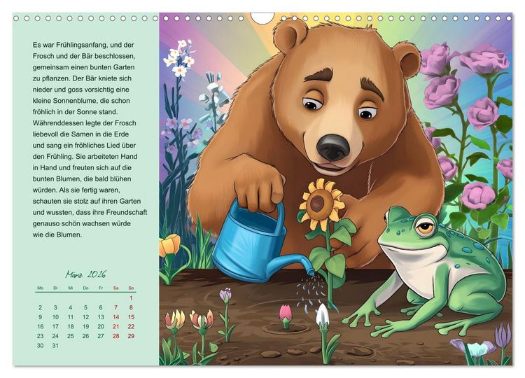 Produktbild: Der Frosch und der B&auml;r - Ein Jahr voller Abenteuer (Wandkalender 2026 DIN A3 quer), CALVENDO Monatskalender