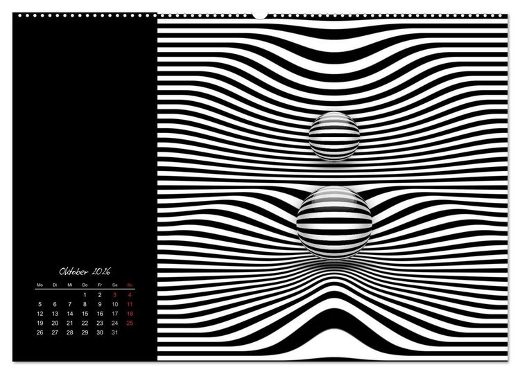 Produktbild: Optische Kunst im Quadrat (Wandkalender 2026 DIN A2 quer), CALVENDO Monatskalender