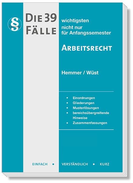 Produktbild: Die 39 wichtigsten F&auml;lle Arbeitsrecht