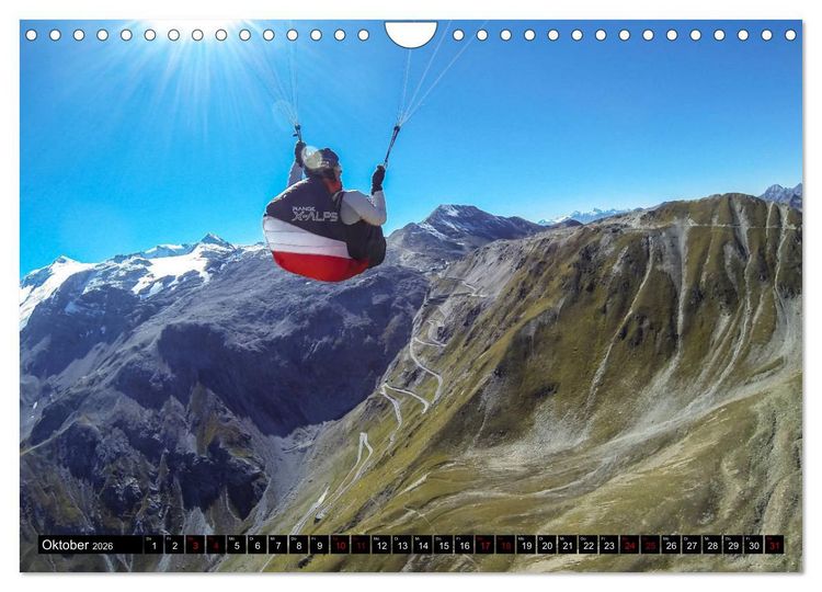 Produktbild: Paragliding - unvergessliche Momente erleben (Wandkalender 2026 DIN A4 quer), CALVENDO Monatskalender