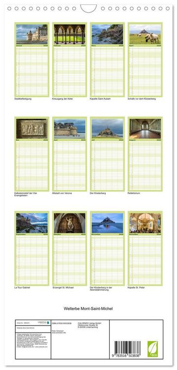 Produktbild: Familienplaner 2026 - Welterbe Mont-Saint-Michel mit 5 Spalten (Wandkalender, 21 x 45 cm) CALVENDO