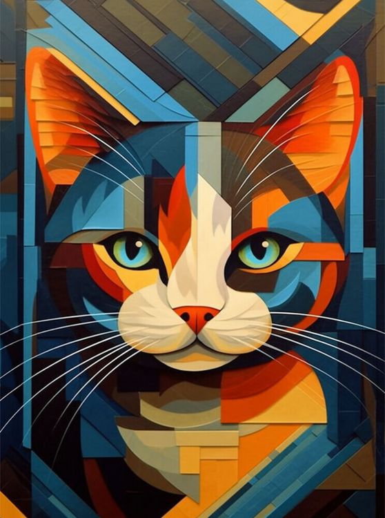 Produktbild: CALVENDO Puzzle Katzenportrait in modernem Kunststil | 2000 Teile Lege-Gr&ouml;&szlig;e 90x67cm Foto-Puzzle f&uuml;r gl&uuml;ckliche Stunden