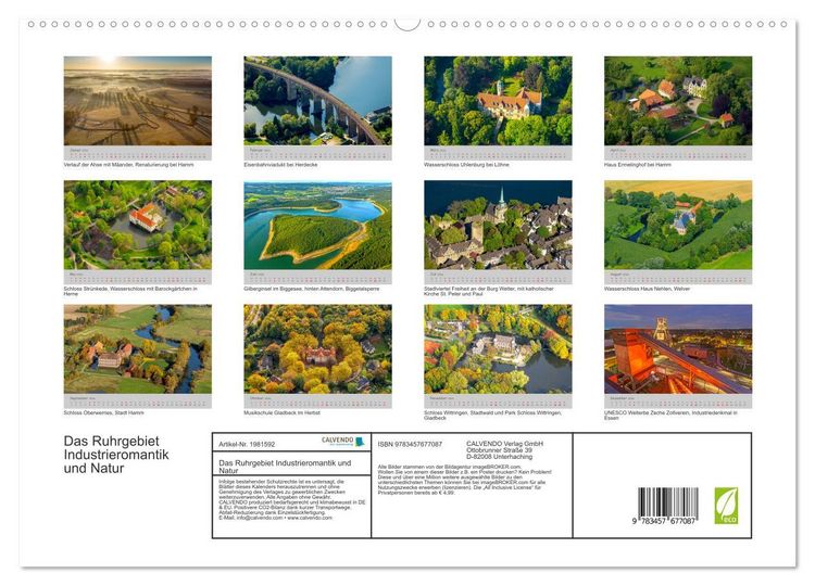 Produktbild: Das Ruhrgebiet Industrieromantik und Natur (hochwertiger Premium Wandkalender 2026 DIN A2 quer), Kunstdruck in Hochglanz