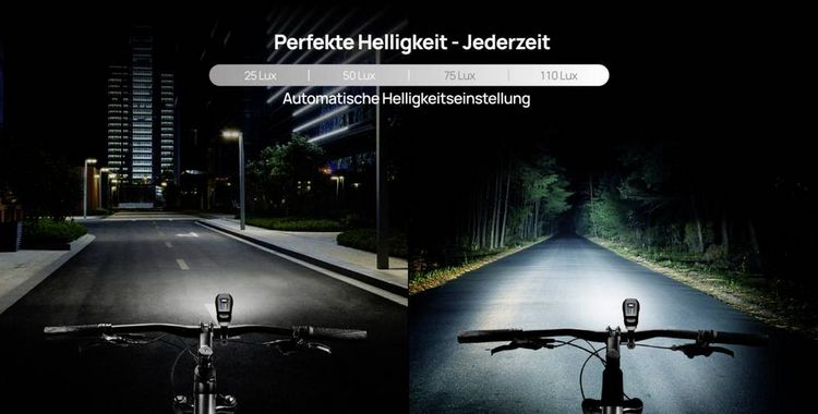 Produktbild: FISCHER FAHRRAD Fahrradbeleuchtung Set PLUS 110 + TWIN STOP LED Schwarz